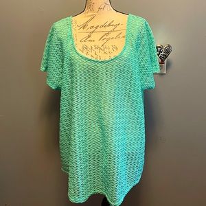 Gently used Maurice’s aqua blue polyester shirt